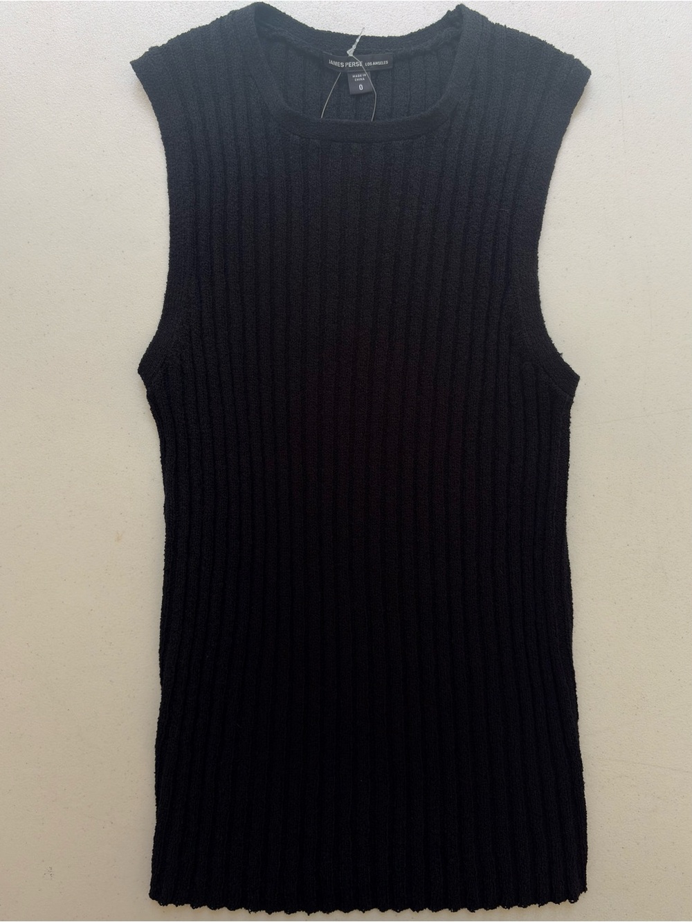James Perse Black, Sleeveless Ribbed Knit Tank Top Size 0 New with Tags